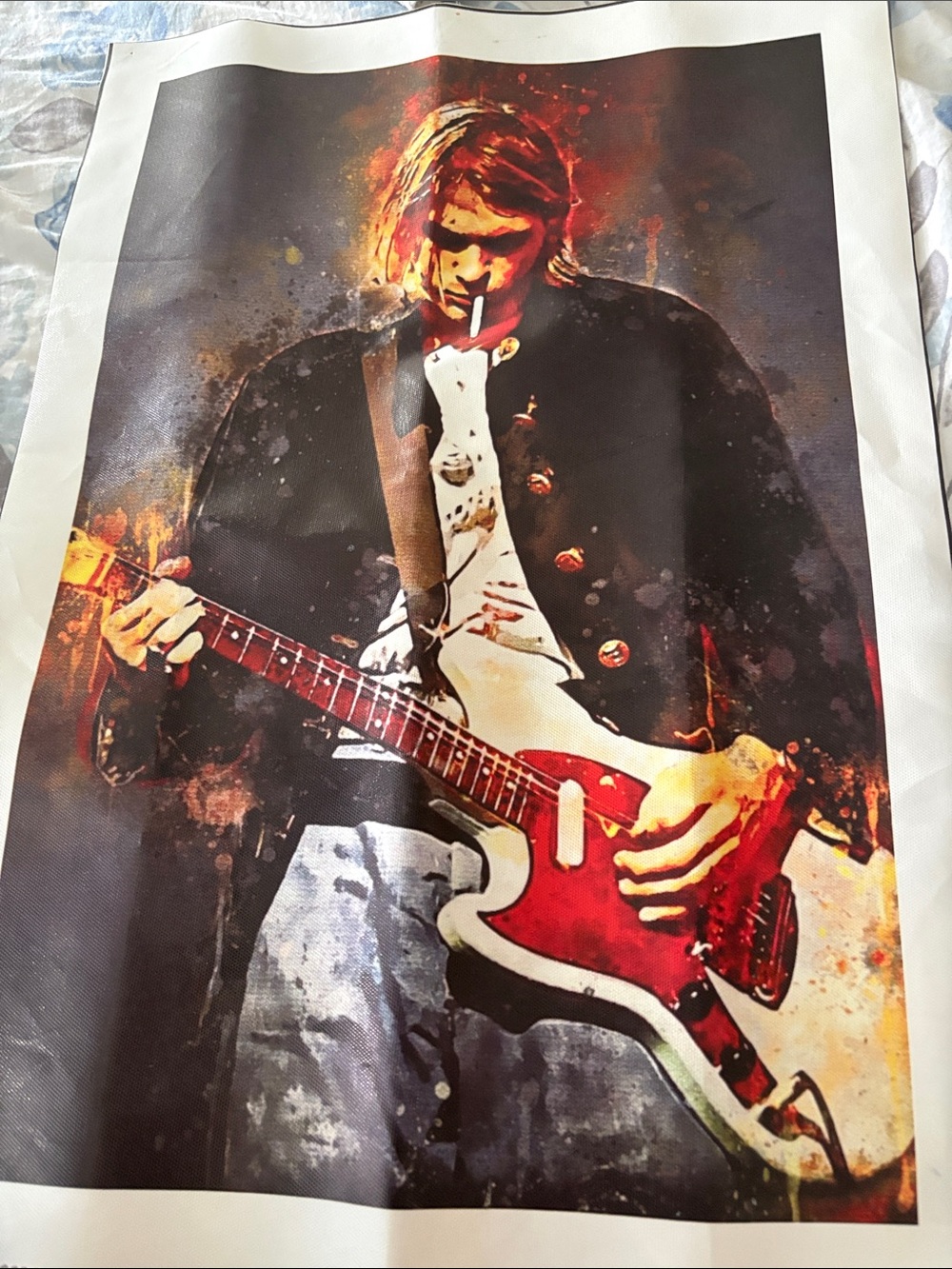 Kurt Cobain Nirvana Watercolor Style Wall Art Poster Print